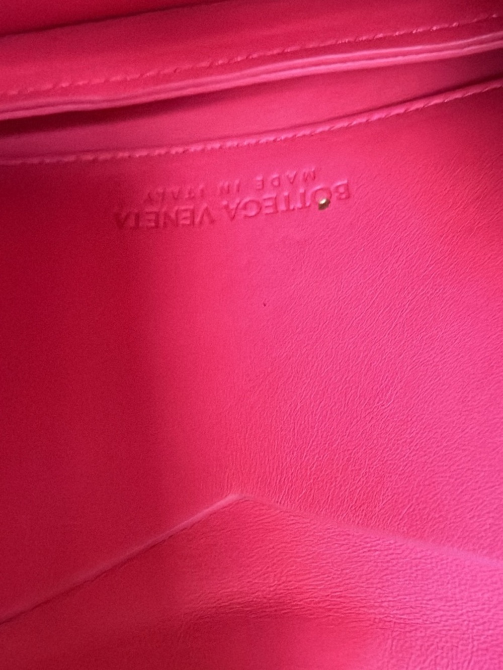 Bottega Veneta Hot Pink Mount Envelope Bag with Gold Chain - Picture 5 of 10